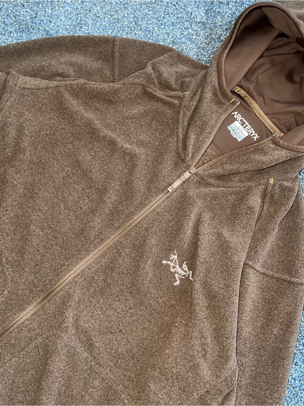 Arcteryx Kyanite Brown Full Zip Outdoor Hiking Hoody Mens Size Large